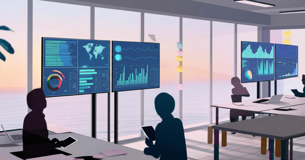 Team collaboration in modern office